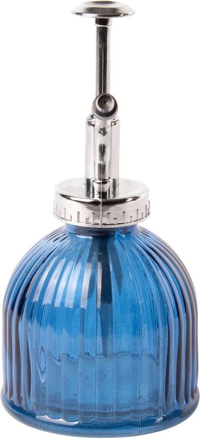 Esschert Design plantenspuit vernevelaar glas oceaanblauw zilver 15.5 cm
