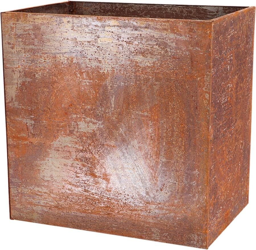 Esschert Design Vierkante plantenbak van Cortenstaal 60x40x60