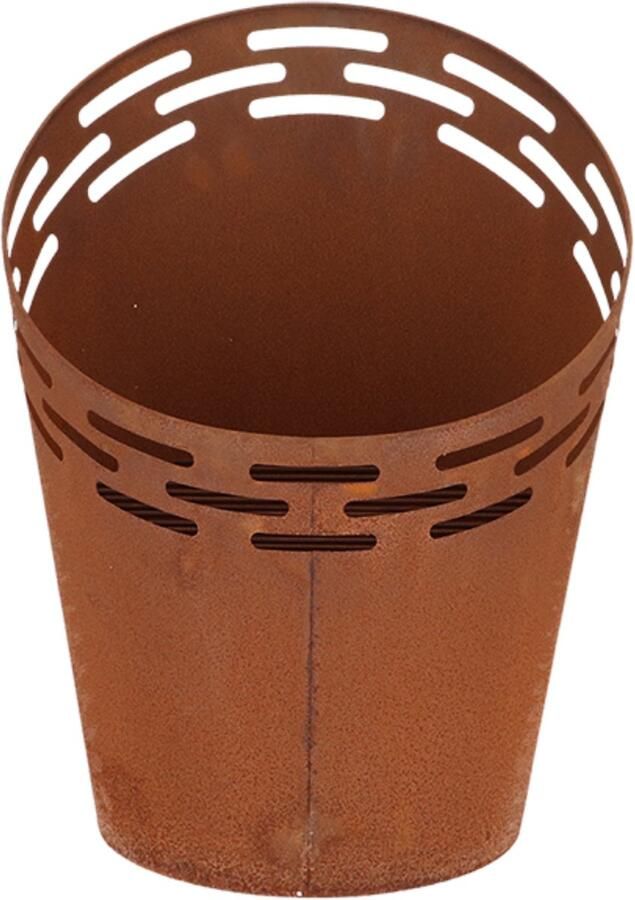 Esschert Design Vuuremmer lasercut strepen Roestbruin Vuurschaal