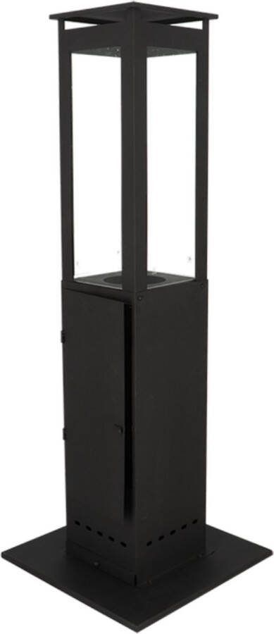 Esschert Design Esschert Houtpellet Terrasheater L 50 x D 50 x H 135 6 cm Staal Zwart Terrashaard Vuurkorf voor buiten Vuurkorf BBQ Vuurton Terraskachel