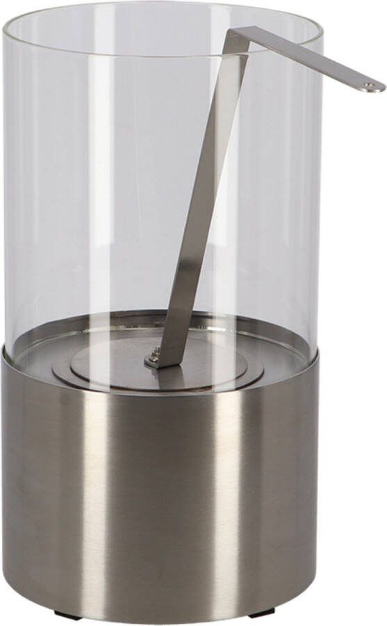 Esschert Design Fancy Flames Bioethanol tafelhaard rond 16.4cm RVS Zilver bio ethanol Sfeerhaard- Roestvrij staal L 16 4 x D 16 4 x H 29