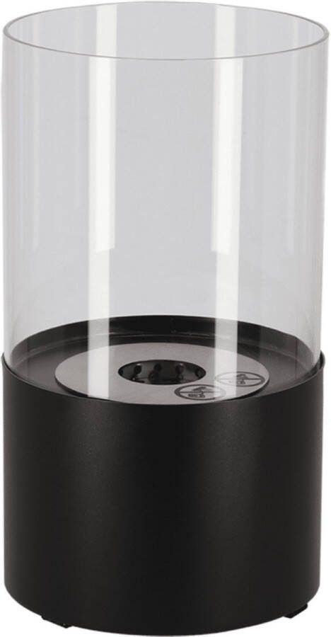 Esschert Design Fancy Flames Bioethanol tafelhaard rond 16.4cm RVS Zwart- bio ethanol Sfeerhaard- Roestvrij staal L 16 4 x D 16 4 x H 29