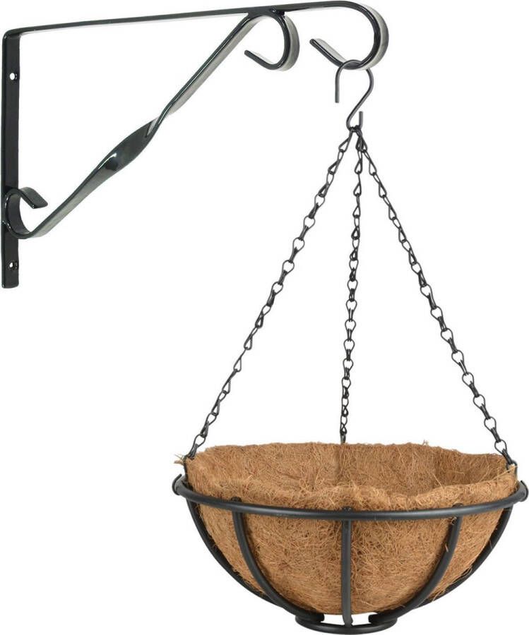 Esschert Design Hanging Basket 30 Cm Met Muurhaak Metaal Complete Hangmand Set Plantenbakken