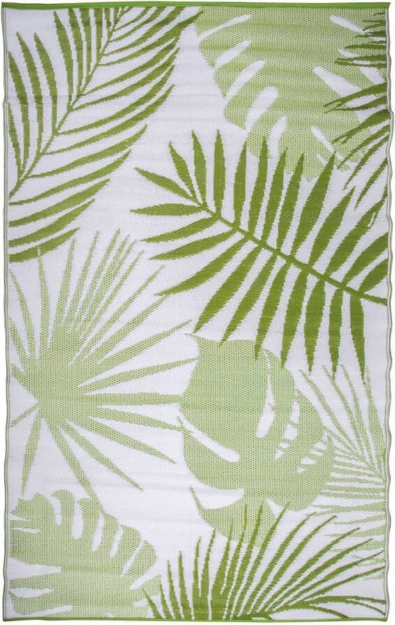 Praxis Esschert Design buitenkleed jungle bladeren groen-wit 241x152cm