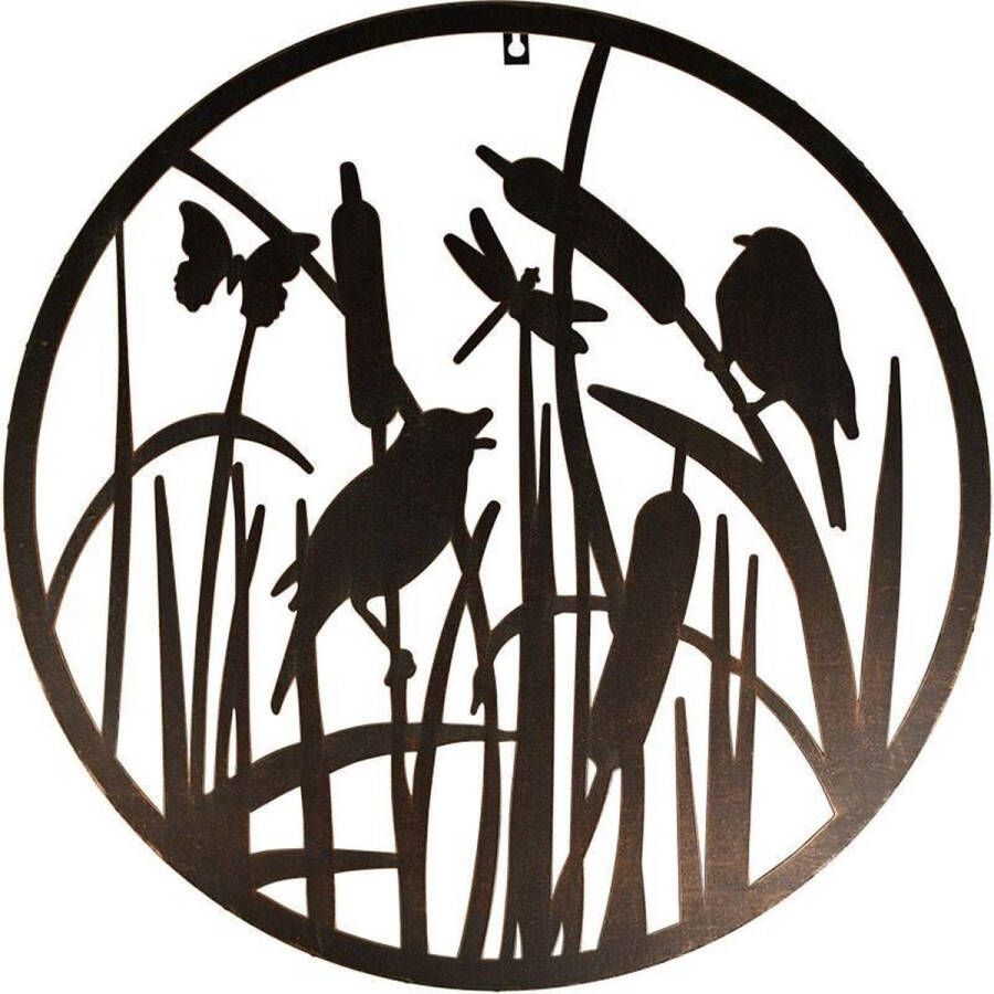 Esschert Design Muurdecoratie Rond Vogels 60cm