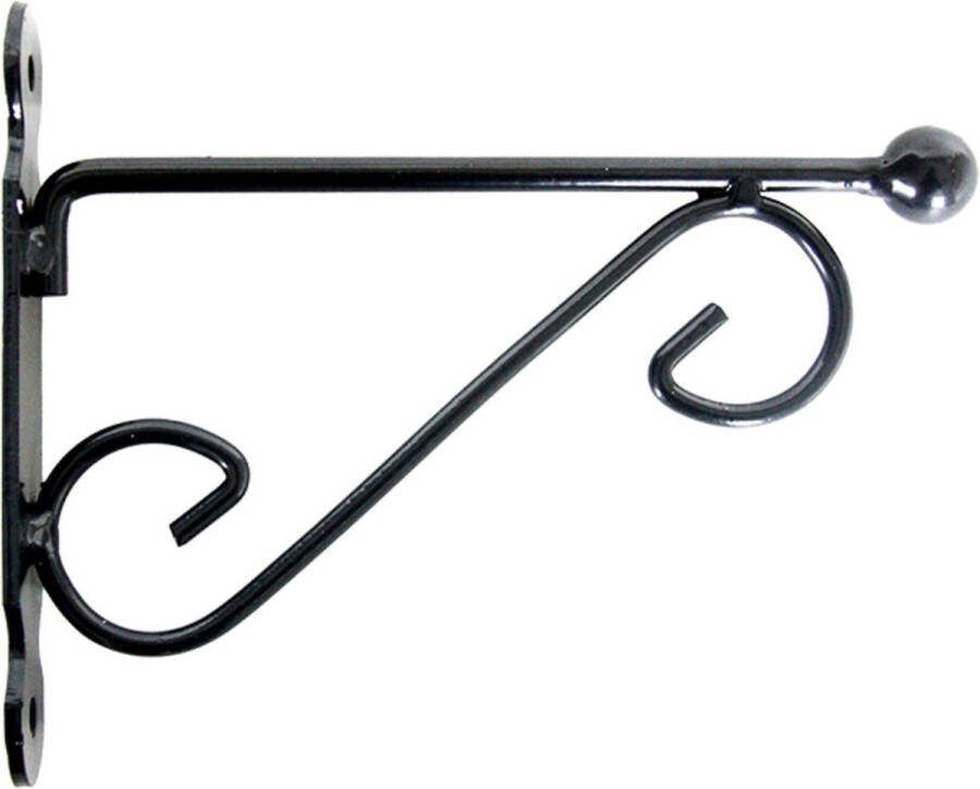 Esschert Design Muurhaak plantenhaak met dubbele sierkrul voor plantenpotten metaal 20 x 16 cm hanging basket haak