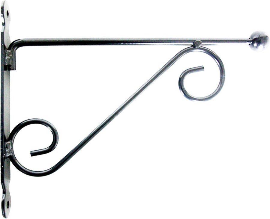 Esschert Design Muurhaak plantenhaak met dubbele sierkrul voor plantenpotten metaal 28 x 23 cm hanging basket haak