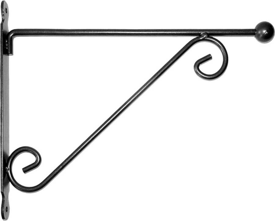 Esschert Design Muurhaak plantenhaak met dubbele sierkrul voor plantenpotten metaal 39 x 31 cm hanging basket haak