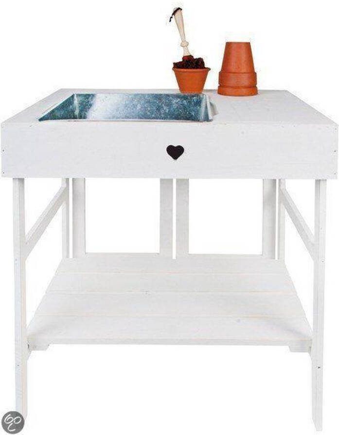 Esschert Design Oppottafel Farm Folklore wit