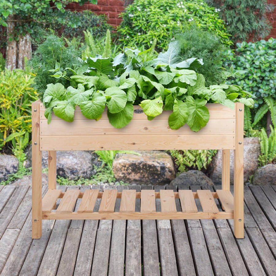 Esschert Design Plantenbak verhoogd L lichthoutkleurig
