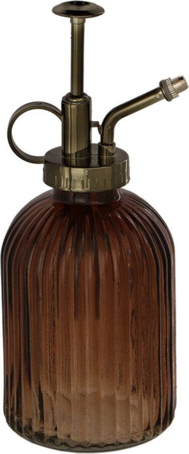 Esschert Design plantenspuit vernevelaar glas chocoladebruin brons 19 cm