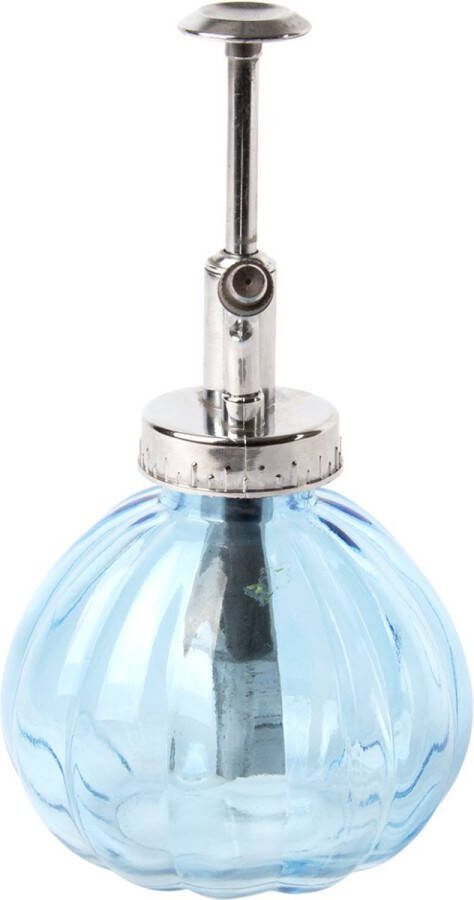 Esschert Design plantenspuit vernevelaar glas hemelsblauw zilver 15.5 cm