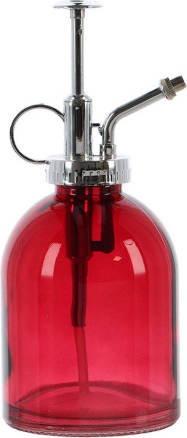 Esschert Design plantenspuit vernevelaar glas kersen rood zilver 18.5 cm