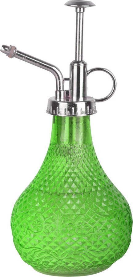Esschert Design plantenspuit vernevelaar glas smaragdgroen zilver 20.5 cm