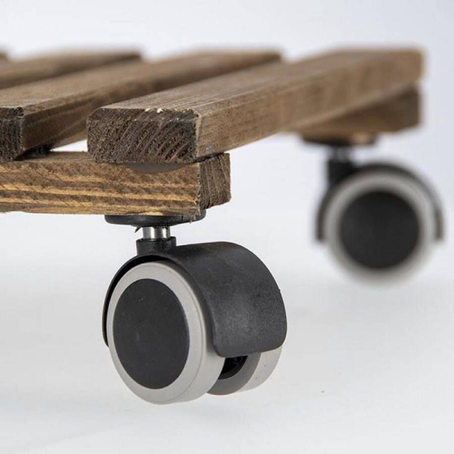 Esschert Design vierkante indoor L plantentrolley (Kleur: grijs zwart bruin)