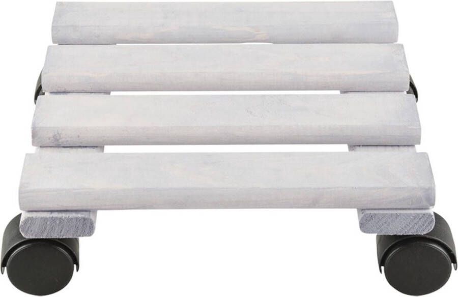 Esschert Design Plantentrolley vierkant 23 cm tot 100 kg hout trolley voor kamerplanten