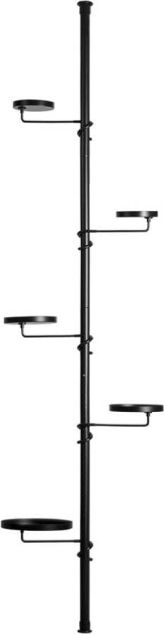 Esschert Design Telescopische etagere 210cm t m 301cm Verstelbaar 5 niveau's Zwart
