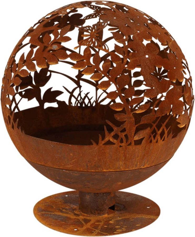 Esschert Design Terrashaard – Vuurbal – Planten Roestkleurig 55 8x57x66cm
