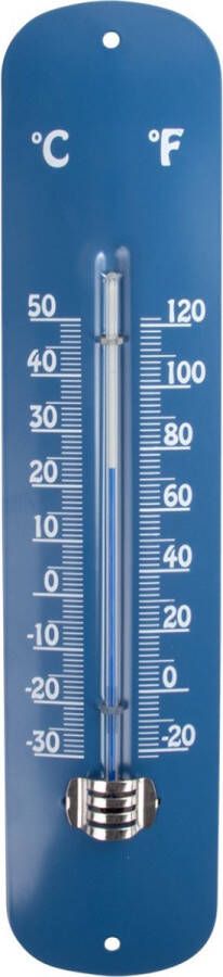 Esschert Design thermometer voor binnen en buiten denimblauw 30 x 7 cm Celsius fahrenheit Buitenthermometers