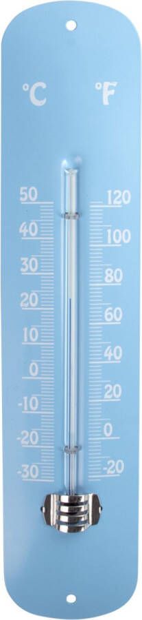 Esschert Design thermometer voor binnen en buiten lichtblauw 30 x 7 cm Celsius fahrenheit Buitenthermometers