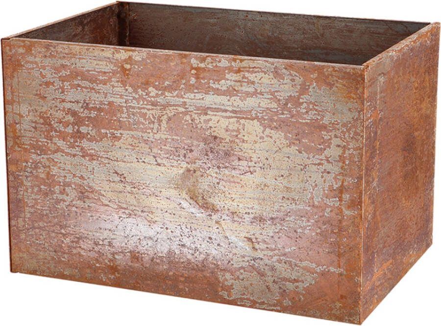 Esschert Design Vierkante plantenbak van cortenstaal 60x40x40