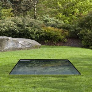 Esschert Design vierkante waterspiegel bak voor in de tuin L 78 x D 78 x H 6 2