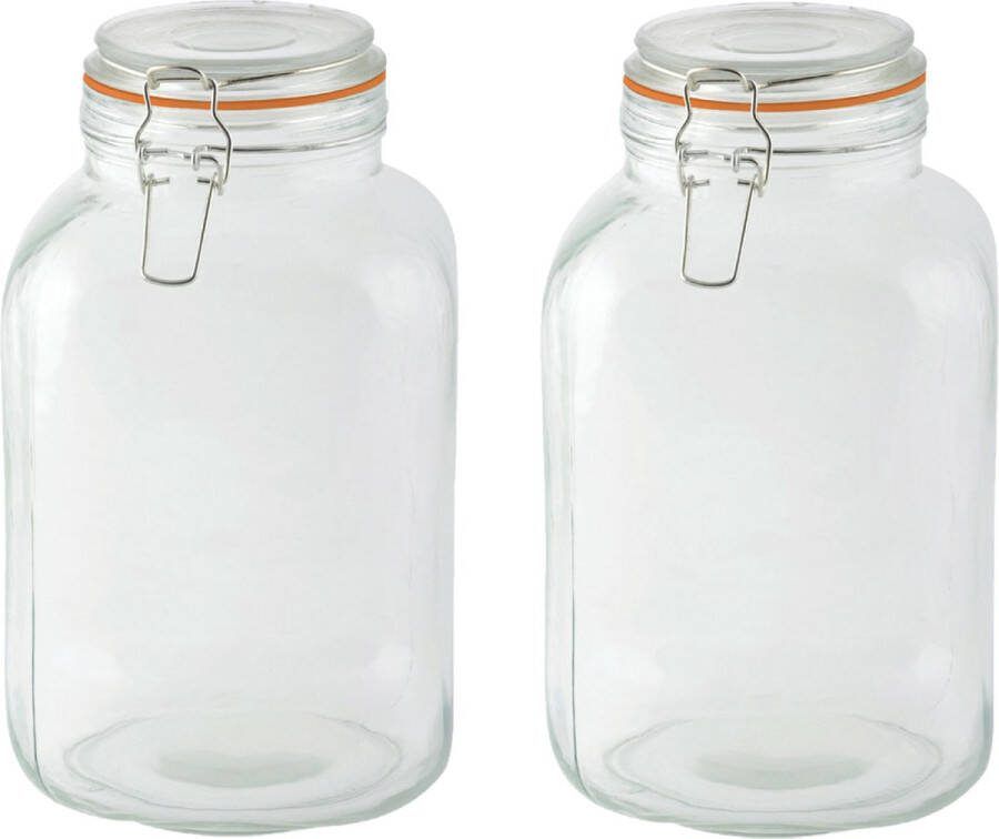 Esschert Design Weckpotten inmaakpotten 2x 3L glas beugelsluiting D15 x H24 cm Weckpotten