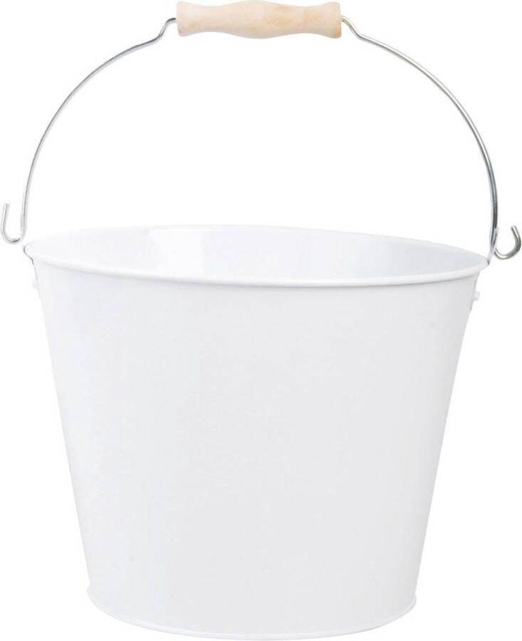 Esschert Design Zinken emmer Medium Wit