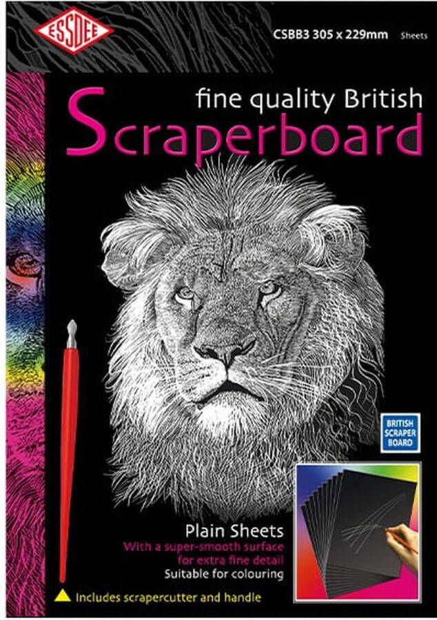 Essdee Fine Quality Scraperboard Hobby karton scratchboard Wit 229 x 305mm 10 vellen