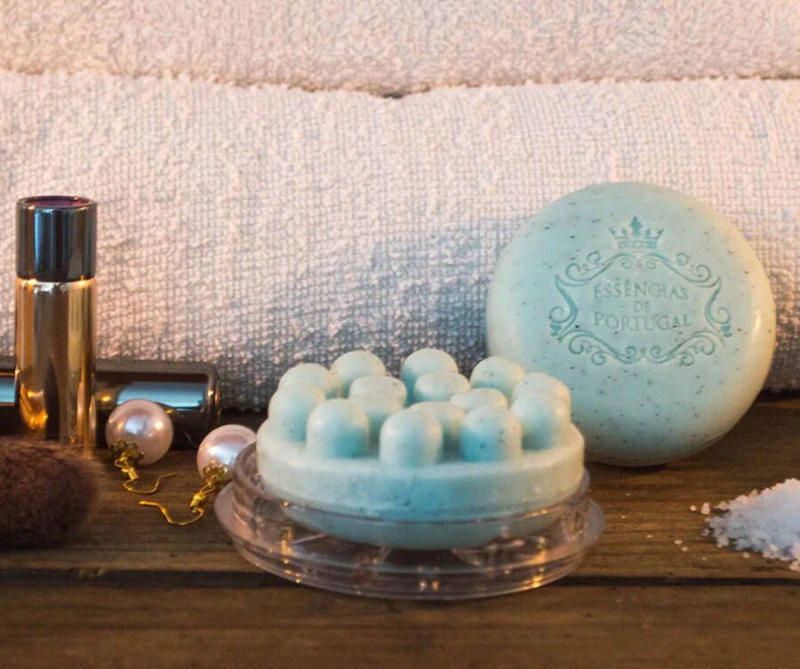 Essensias de Portugal Essensias Body scrub massage zeep Viool met pit witte drijf