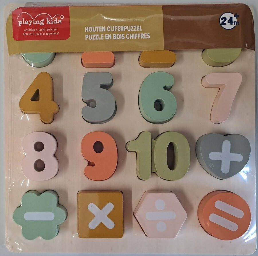 Playing Kids Educatief Speelgoed Houten Cijferpuzzel Houten Puzzel Getallen Rekenen Spelend Leren Houten Nummer Puzzel Getallen Puzzel Rekenpuzzel Rekenen Kleuren Vormen Vormenpuzzel Leren Tellen en Rekenen Montessori speelgoed Pastel Kleur