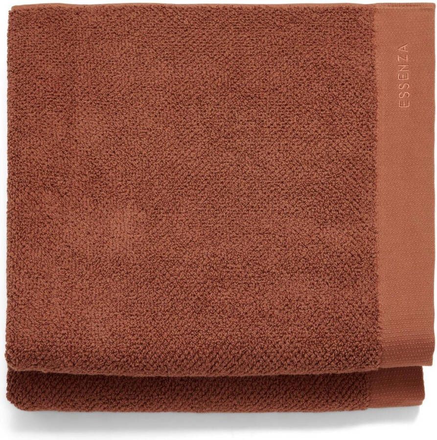 Essenza Connect Organic Uni Handdoek 60 x 110 cm Set van 2 Warm brown