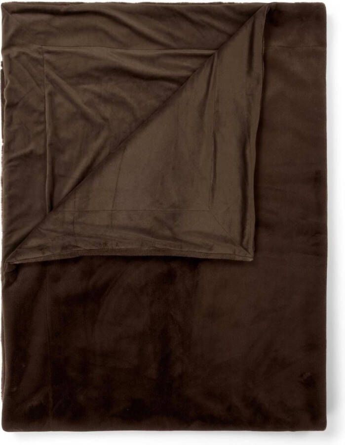 Essenza Furry Plaid Chocolade 150x200 cm