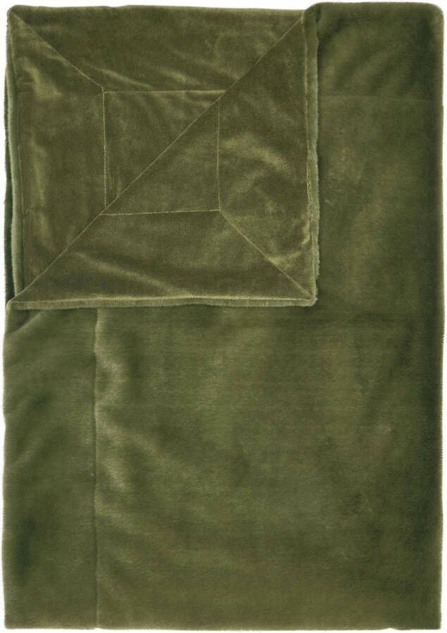 Essenza Furry Plaid Mosgroen 150x200 cm