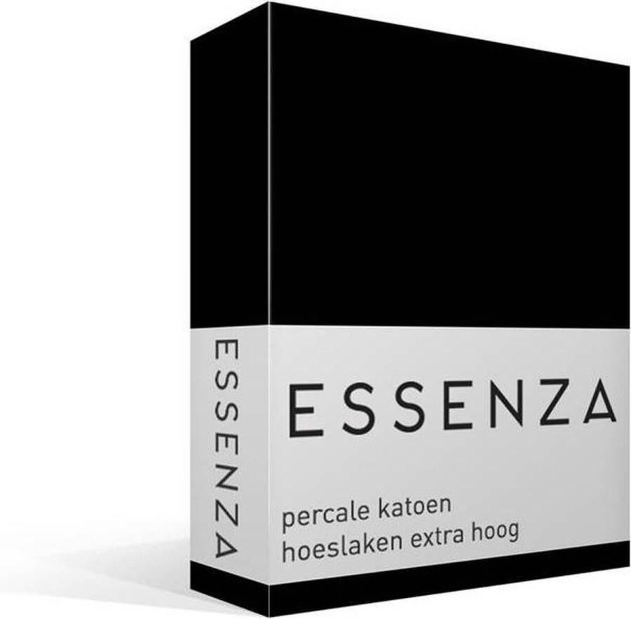 Essenza Hoeslaken Percale katoen 80 x 200 Zwart