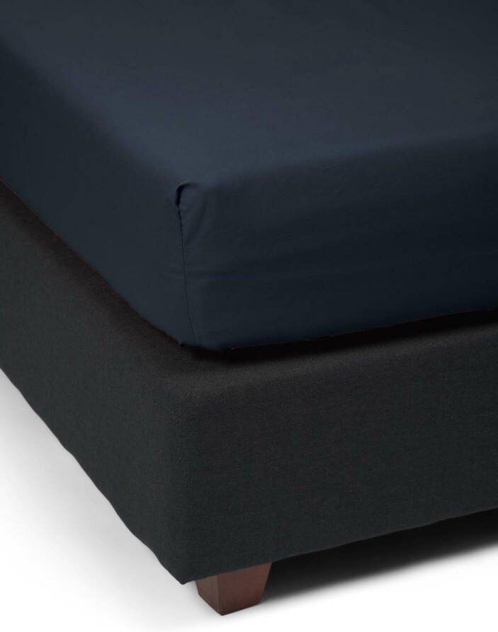 Essenza Premium Percale katoen hoeslaken extra hoog 100% percale katoen 1-persoons (100x200 cm) Nightblue