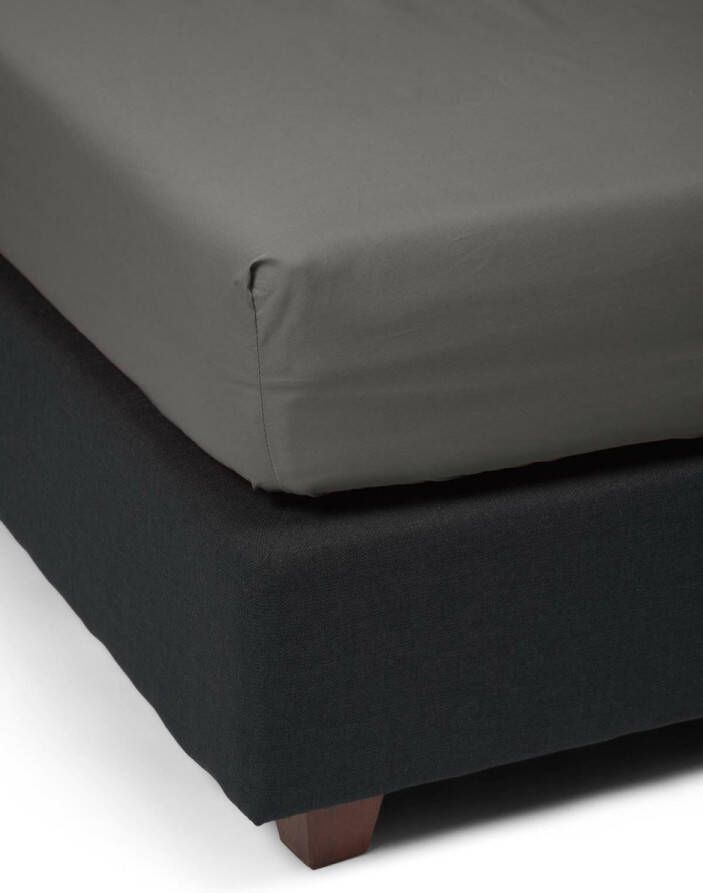 Essenza Premium Percale Hoeslaken Steel grey 180x210 cm