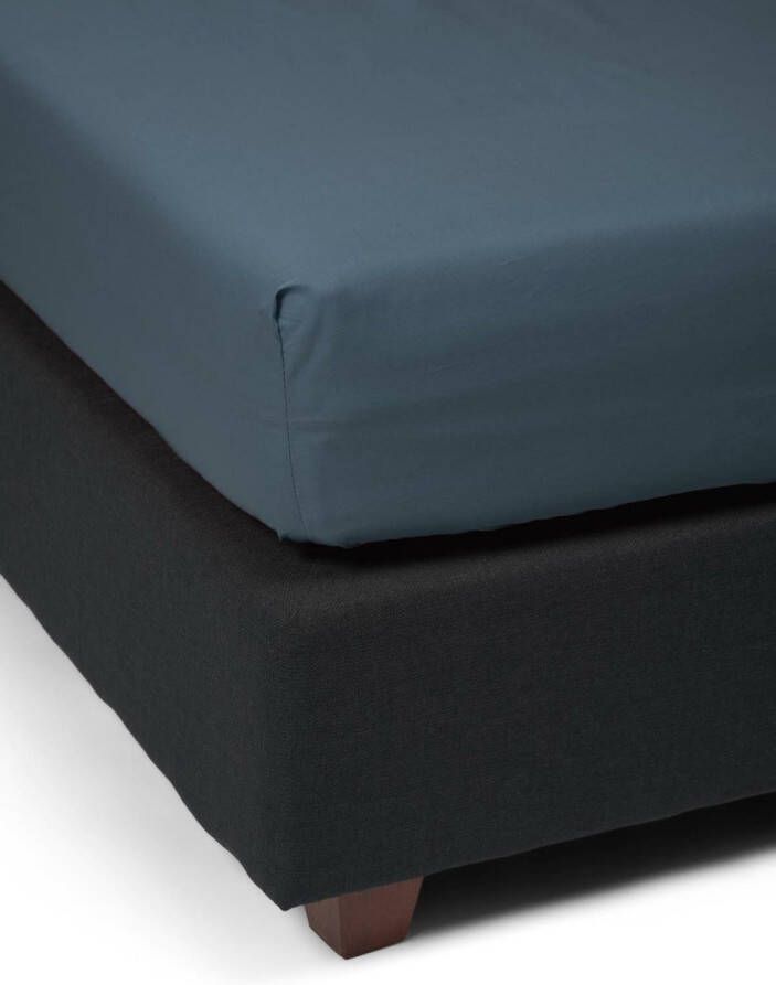 Essenza Premium Percale Hoeslaken Stone blue 160x200 cm