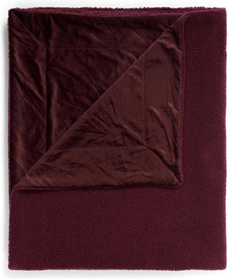 Essenza Teddy Plaid Plum wine 150 x 200 cm