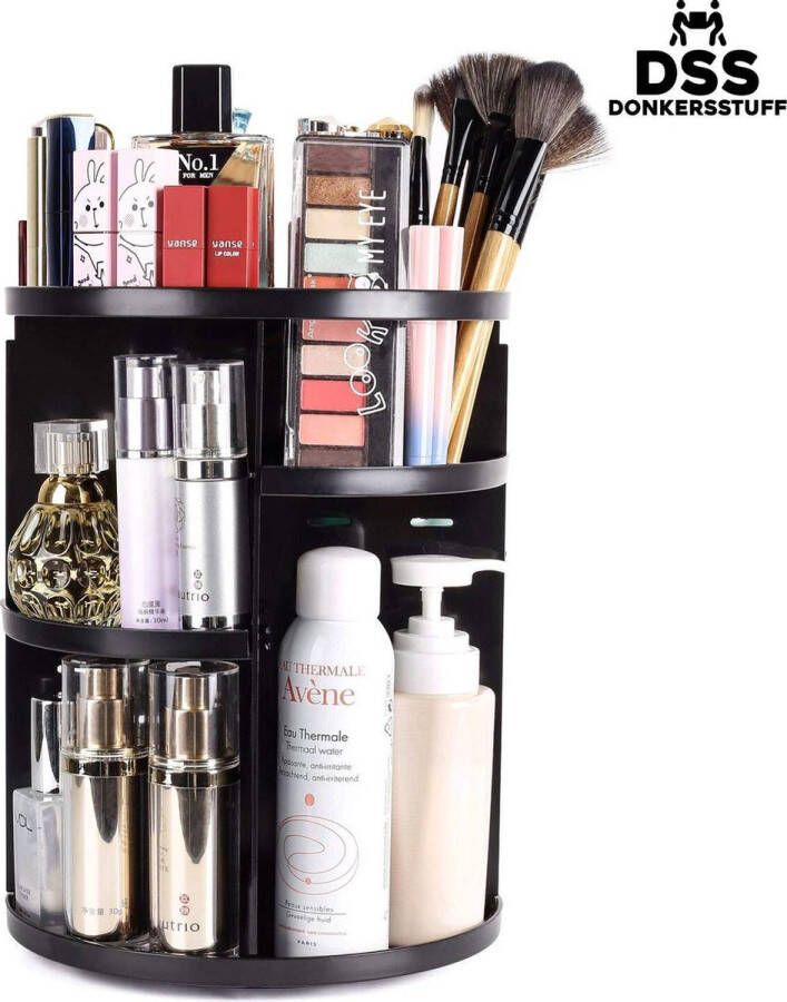 ESSIBLE Make-Up Organizer 360° Roterend Opbergbox Opbergdoos Cosmetica Sieradendoos Nagellak Lippenstift Zwart