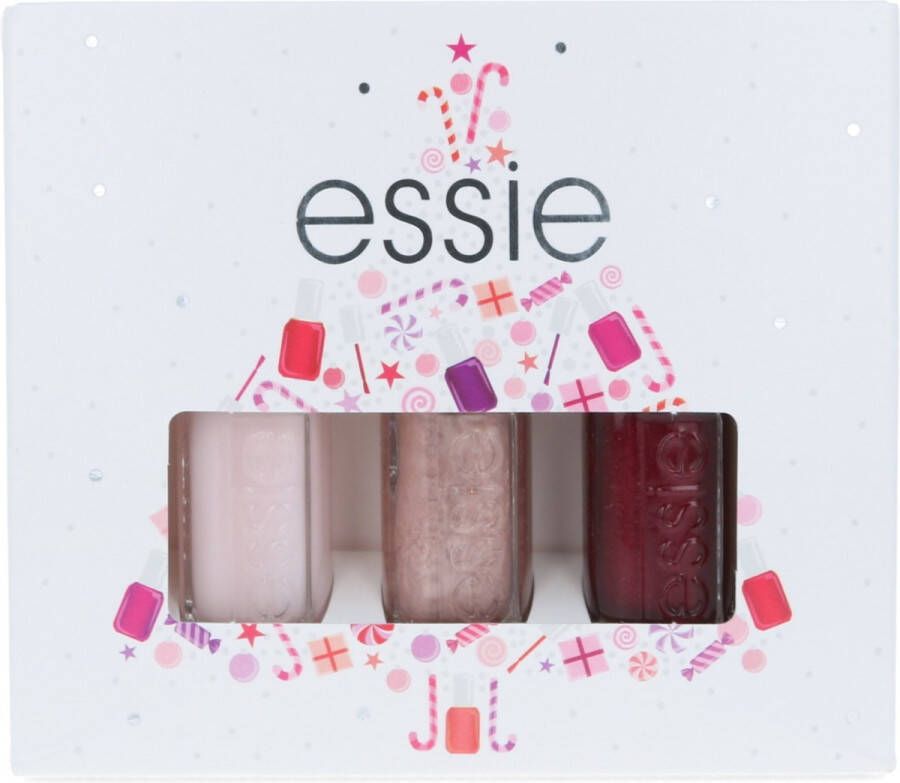 Essie gifts by bordeaux trio mini giftset grijs goud & roze glanzende nagellak 3 x 5 ml