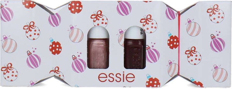 Essie Xmas Cracker 2pc Mini Gift Set Bordeaux-Penny Talk
