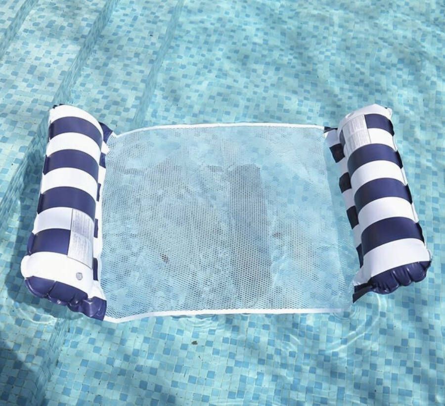 Estacks Waterhangmat Luchtbed Zwembad Luchtmatras opblaasbaar Donker Blauw Zwembad Strand Waterspeelgoed Vakantie