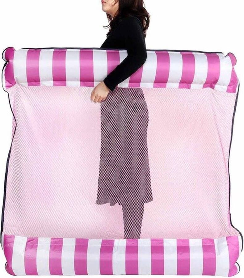 Estacks Waterhangmat XXL Luchtbed Zwembad 2 Persoons Luchtmatras opblaasbaar Roze Zwembad Strand Waterspeelgoed Vakantie 138 x 132