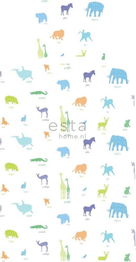 Esta Home ESTAhome eenpersoons dekbedovertrek dieren multicolor