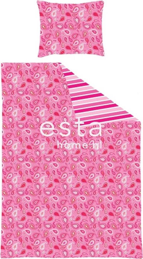 Esta Home ESTAhome eenpersoons dekbedovertrek paisleys fuchsia roze