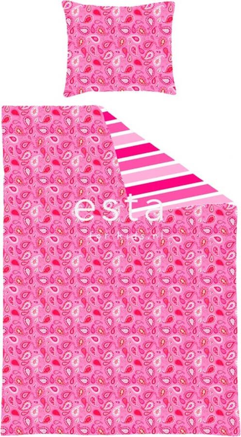 ESTAHome junior dekbedovertrek set paisleys fuchsia roze 155810 .nl