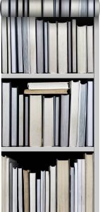ESTAHome vlies wallpaper XXL boekenkast zwart grijs beige en wit 158205 46 5 cm x 8 37 m