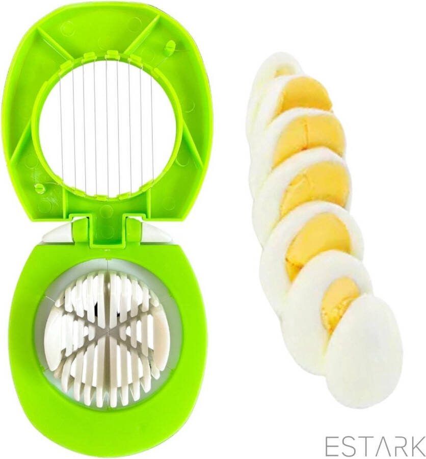 ESTARK Eiersnijder Professionele Kwalitatieve Eiersnijder Egg slicer Metalen Snijdraden Eiersnijder Snijden Vaatwasbestendig Metalen Houder EI Stalen Eisnijder Ei-snijder Ei Snijder Dubbel (2)