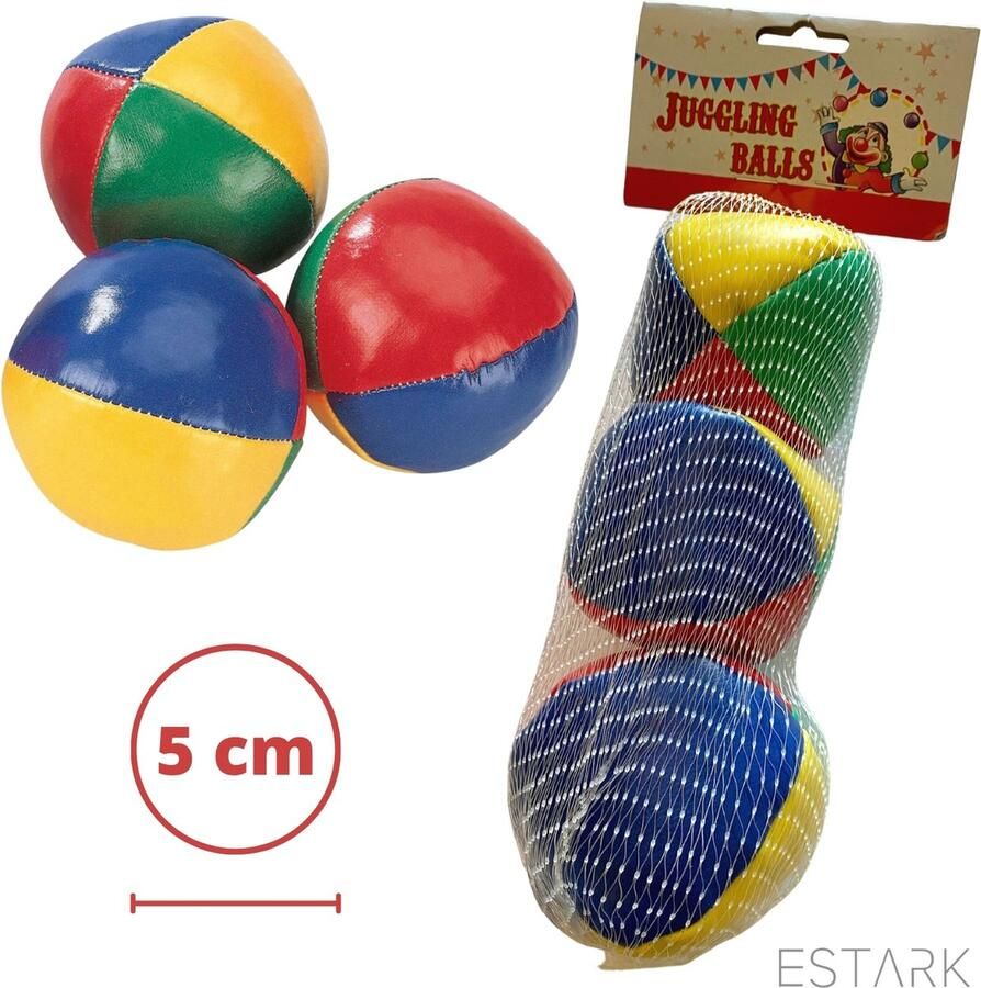 ESTARK Professionele Jongleerballen Ø 5cm Set 3 stuks Hoge Kwaliteit Jongleer Ballen Set Juggling balls Circusballen 3 x Jongleer Bal Met Opbergzak Jongleerballen 5cm